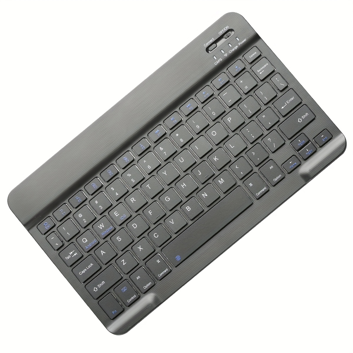 Ultra-thin Wireless Keyboard,10-inch Bluetooth-compatible Keyboard, Type-C Charging, for Tablet, PC, iOS, Android, Windows: black