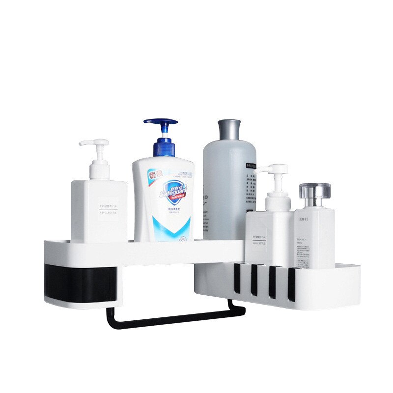 Hoek opbergrek badkamer keuken organizer douche plank wandmontage plastic zuignap houder prateleira almacenamiento