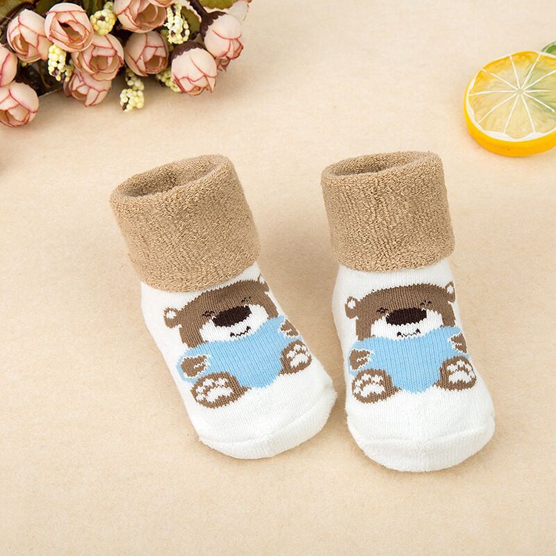 Baby Sokken Pasgeboren Katoen Winter Herfst Meisjes Jongens Kids Sokken Baby Gestreepte Badstof Warm Slippers Kinderen Dikker Sok