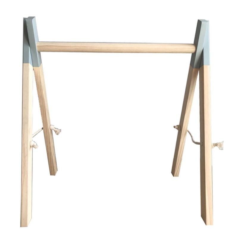 Nordic Eenvoudige Houten Kinderen Kamer Decoraties Pasgeboren Kids Baby Fitness Rack N0HD: Grijs