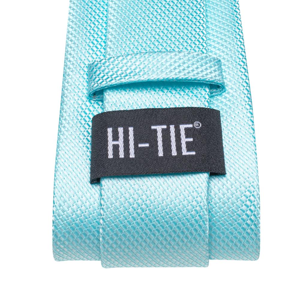 Corbata de negocios de seda azul claro liso para hombre, corbata de de alta corbata de lujo de 8,5 cm, broche de gemelos, corbata de boda para hombre 2023