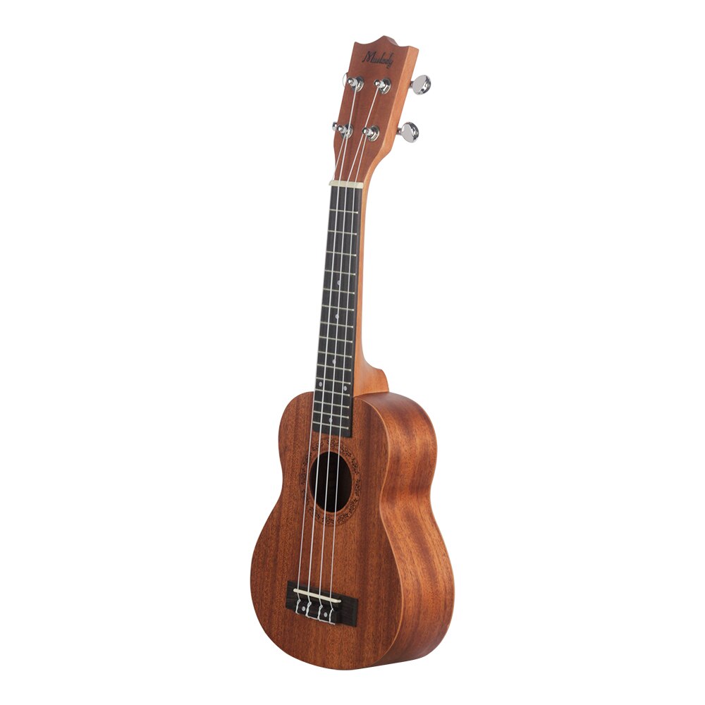 Ukelele Soprano de 21 pulgadas de Muslady, conjunto de instrumentos musicales de guitarra de madera de caoba de Ukelele, sintonizador, cuerda, Correa y bolsa