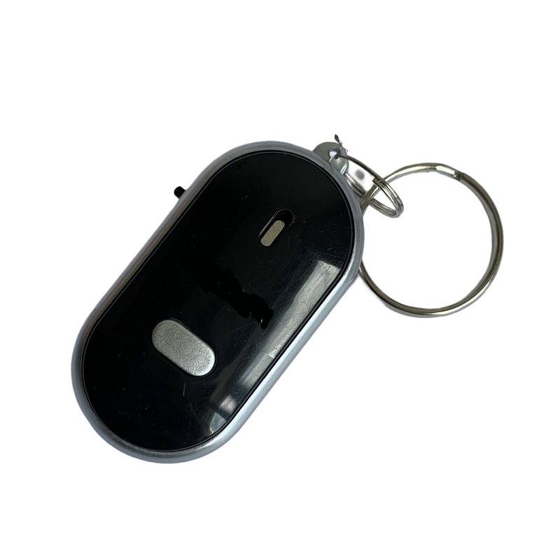 Détecteur de clé de sifflet LED, bip clignotant, alarme de contrôle du son, localisateur de clé Anti-perte avec porte-clés