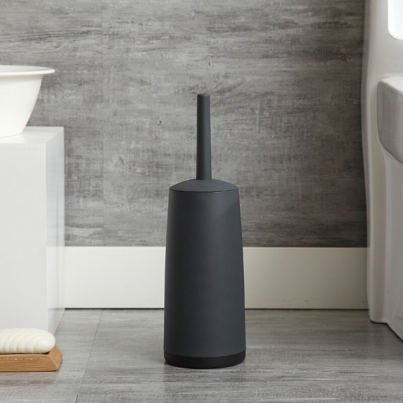 Cepillo de limpieza de inodoro sin ángulo muerto, conjunto de utensilios de baño de nailon a prueba de salpicaduras, negro, 360: Black