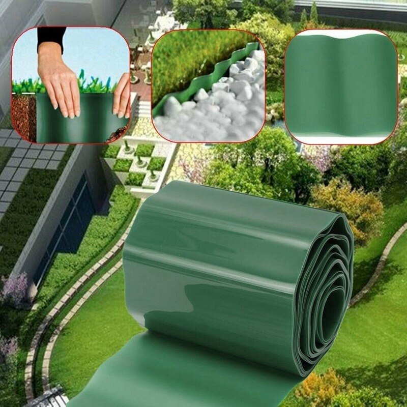 Plastic Garden Grass Lawn Edge Edging Border Fence Wall Driveway Roll Path Guardrail