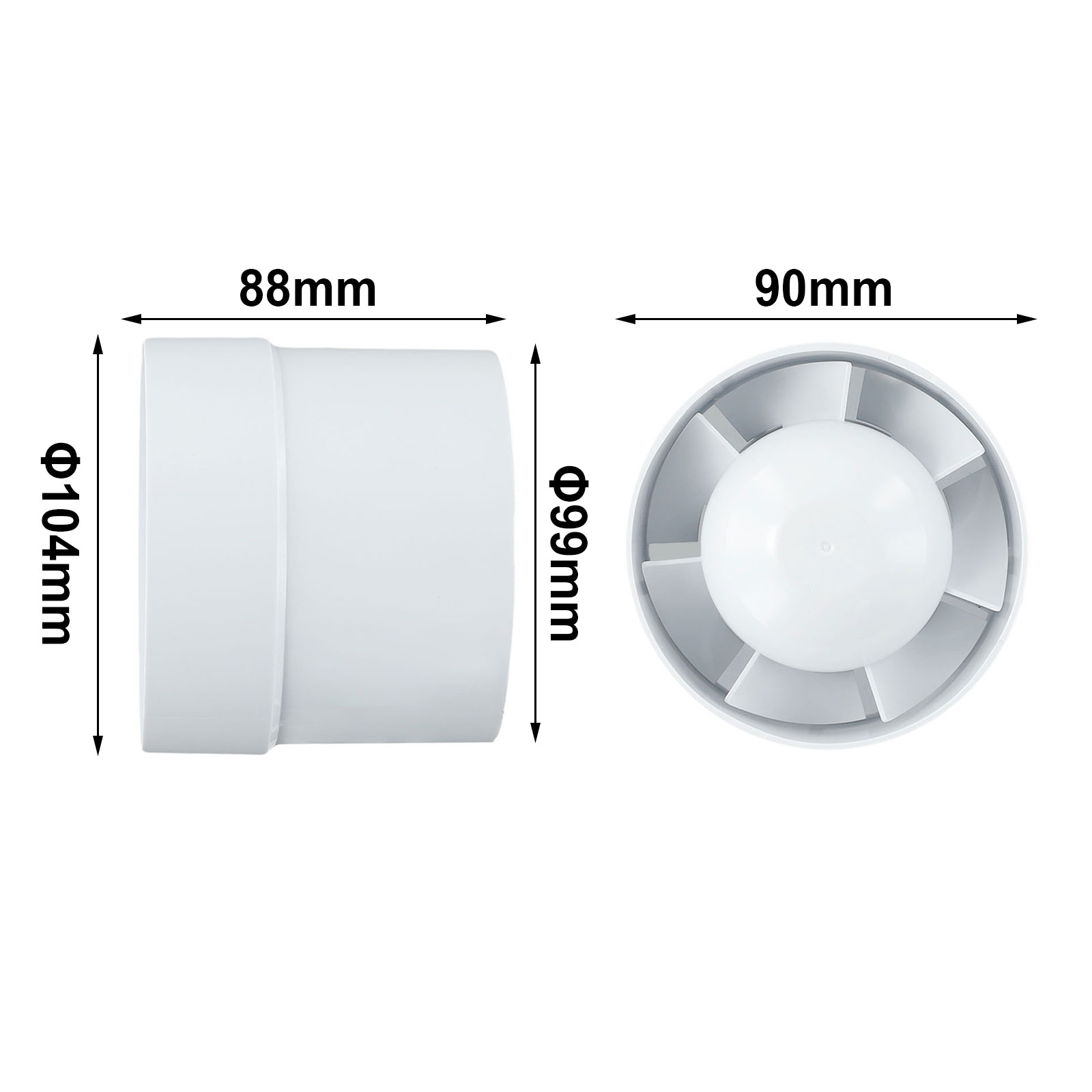 4/5/6 Inch 100/125/150Mm In-Line Afzuigventilator Met Laag Geluidsniveau Luchtventilator Badkamer Keukenventilator Windvolume