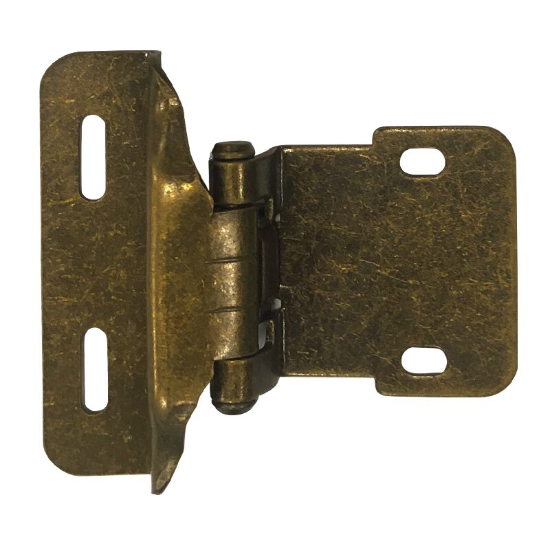 2pcs Probrico Self Close Kitchen Cabinet Hinges Antique Bronze Partial Wrap 1/4-Inch Overlay Cupboard Door Hinges for Furniture