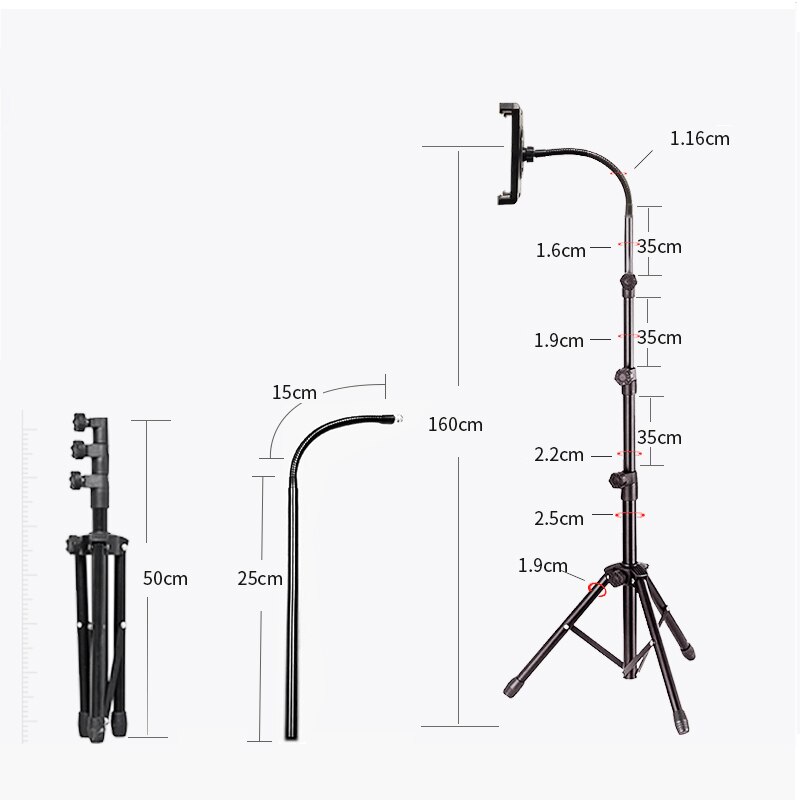Soporte de trípode ajustable para Tablet, soporte para Tablet de 5 a 12,9 pulgadas, soporte de trípode para IPAD Air Pro 12,9