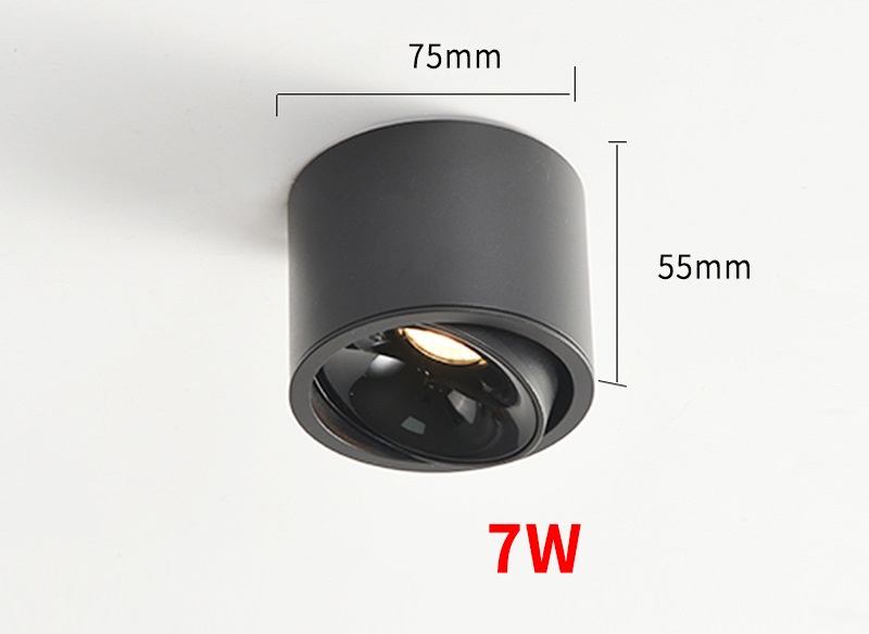 ledet justerbar vinkel liten bakke hjem stue innendørs ultratynn tak downlight antirefleks dimbar 7w 12w ledet søkelyset: Lyse blå / Svart