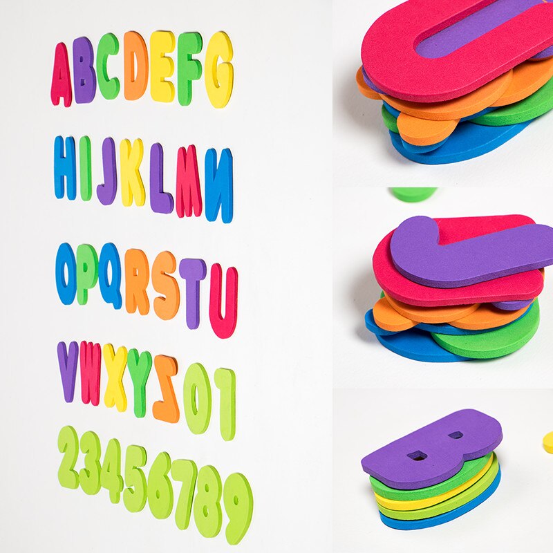 36PCs Baby Bath Toys Letters Numbers Can Stick On The Wall Environmental Toys Floating on the water Safety swimming A-Z 0-9