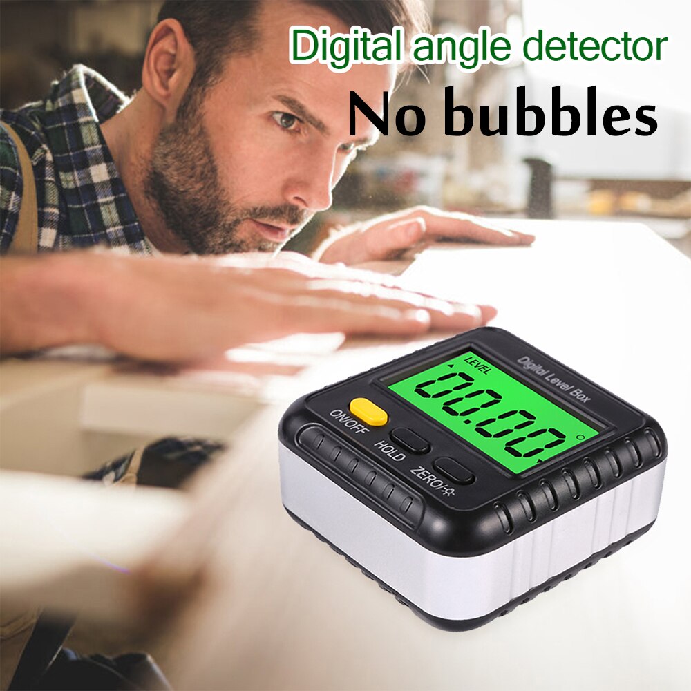 360 Degree Mini Digital Protractor Electronic Goniometer Angle Finder Level Box Inclinometer Magnetic Angle Measuring Tools: White