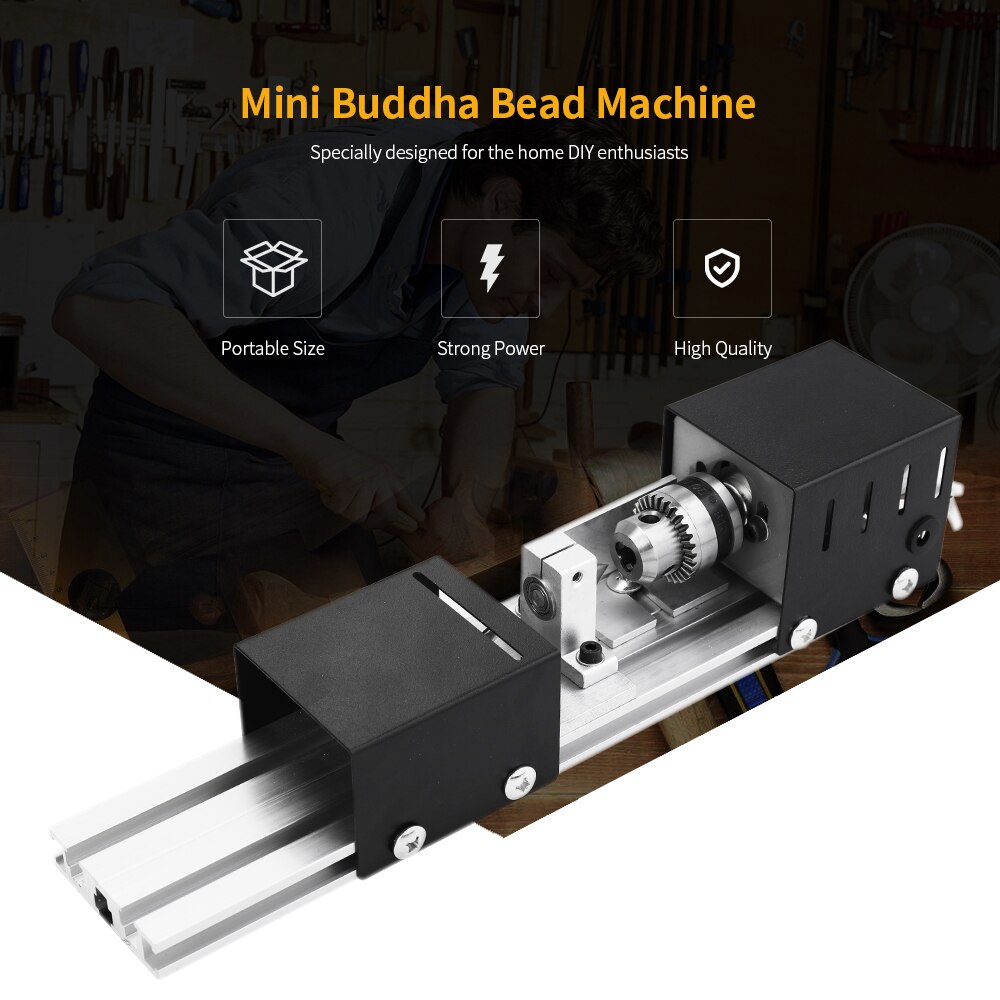 Minimáquina de cuentas KKMOON de 100 W, torno en miniatura DIY para madera de Buda, torno de perlas y perlas de pulido