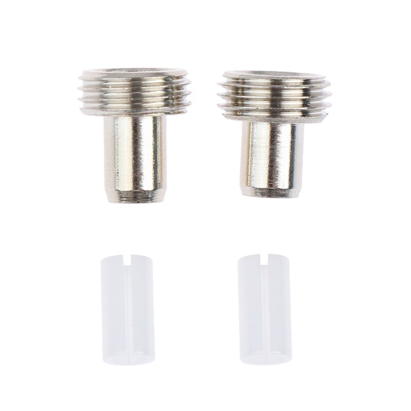 4PCS/2set Fiber Optic Visual Fault Locator Replacement Parts - 2 x Ceramic Tube Sleeves with 2 x Metal Fitting Connectors