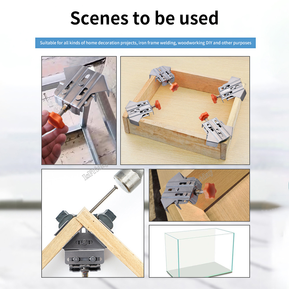 1/4 st 90- graders hörnklämmor för träbearbetning, snabbjusterbara, fjäderbelastade träbearbetningsklämmor, skåp, fotoinramning