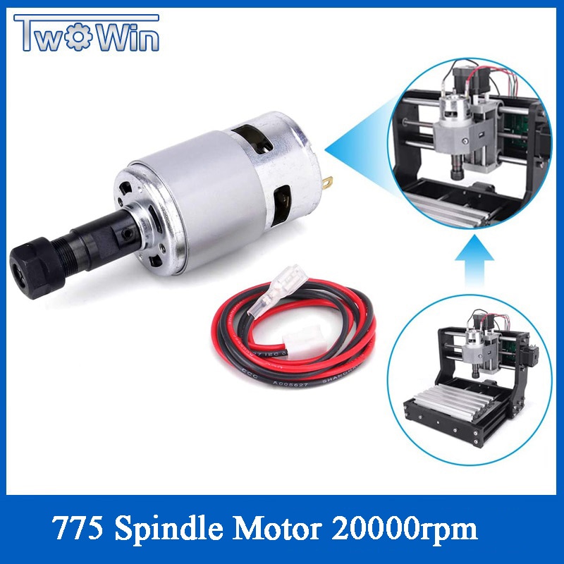 775 dc motor 12v-24v 20000 rpm mini elmotor dobbelt kugleleje stort drejningsmoment høj effekt motor til gør-det-selv dele 3018 maskine