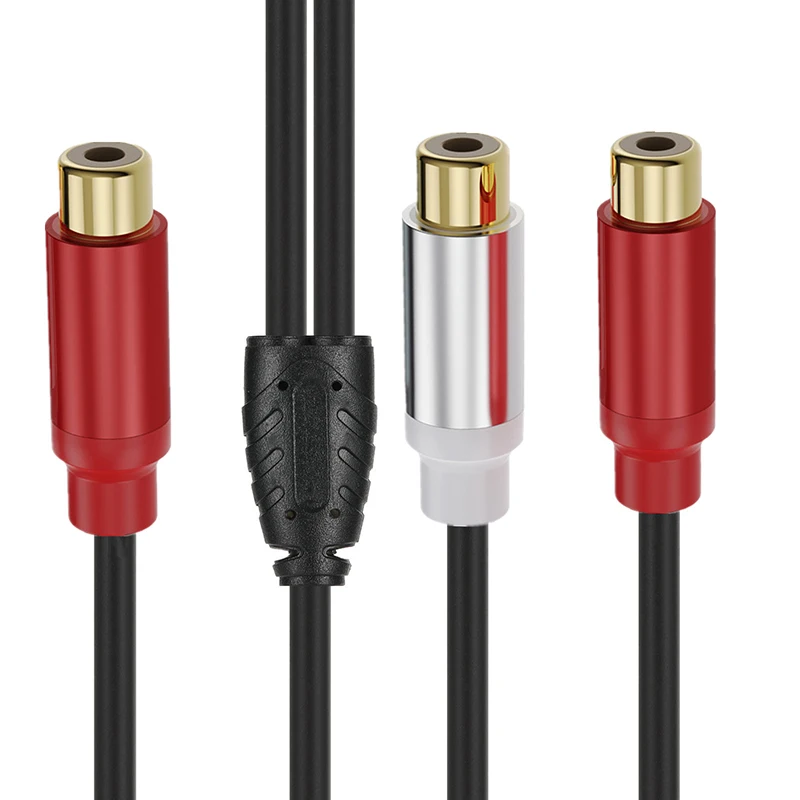 RCA Kabel Splitter 1 in 2 Out Stecker auf Buchse Audio Kabel Stecker Konverter Auto Verstärker Lautsprecher Heimkino Verlängern Draht Adapter: WHITE