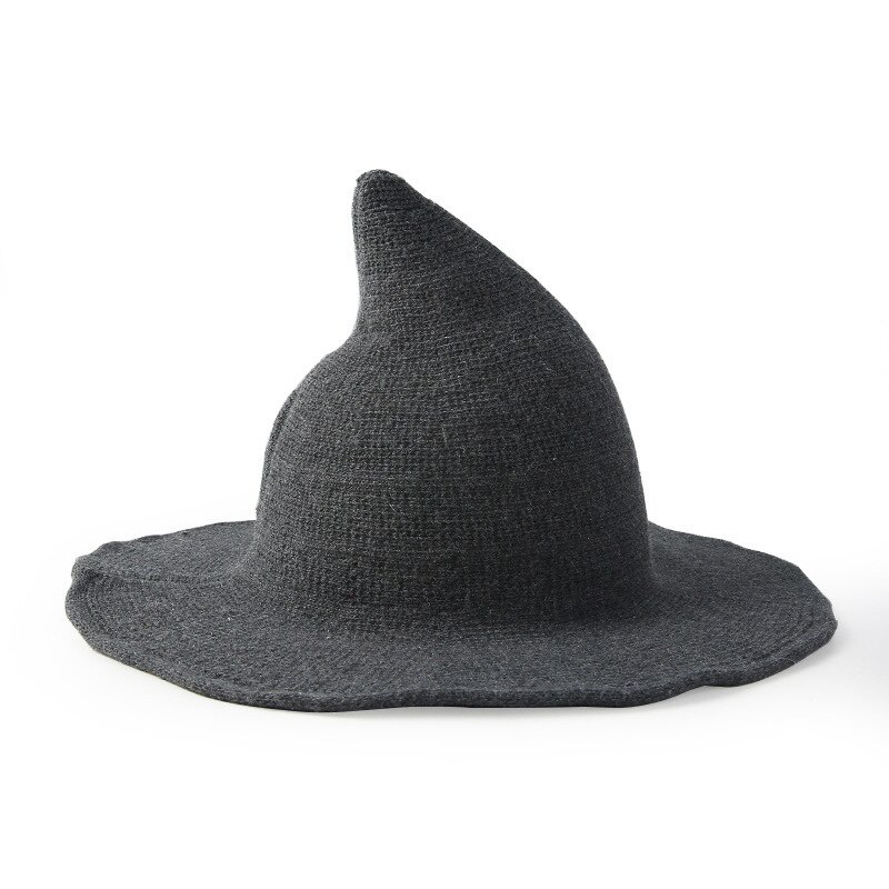 Halloween fest häxa guiden hattar enfärgade kinitted ull hattar för halloween fest maskerad cosplay kostym