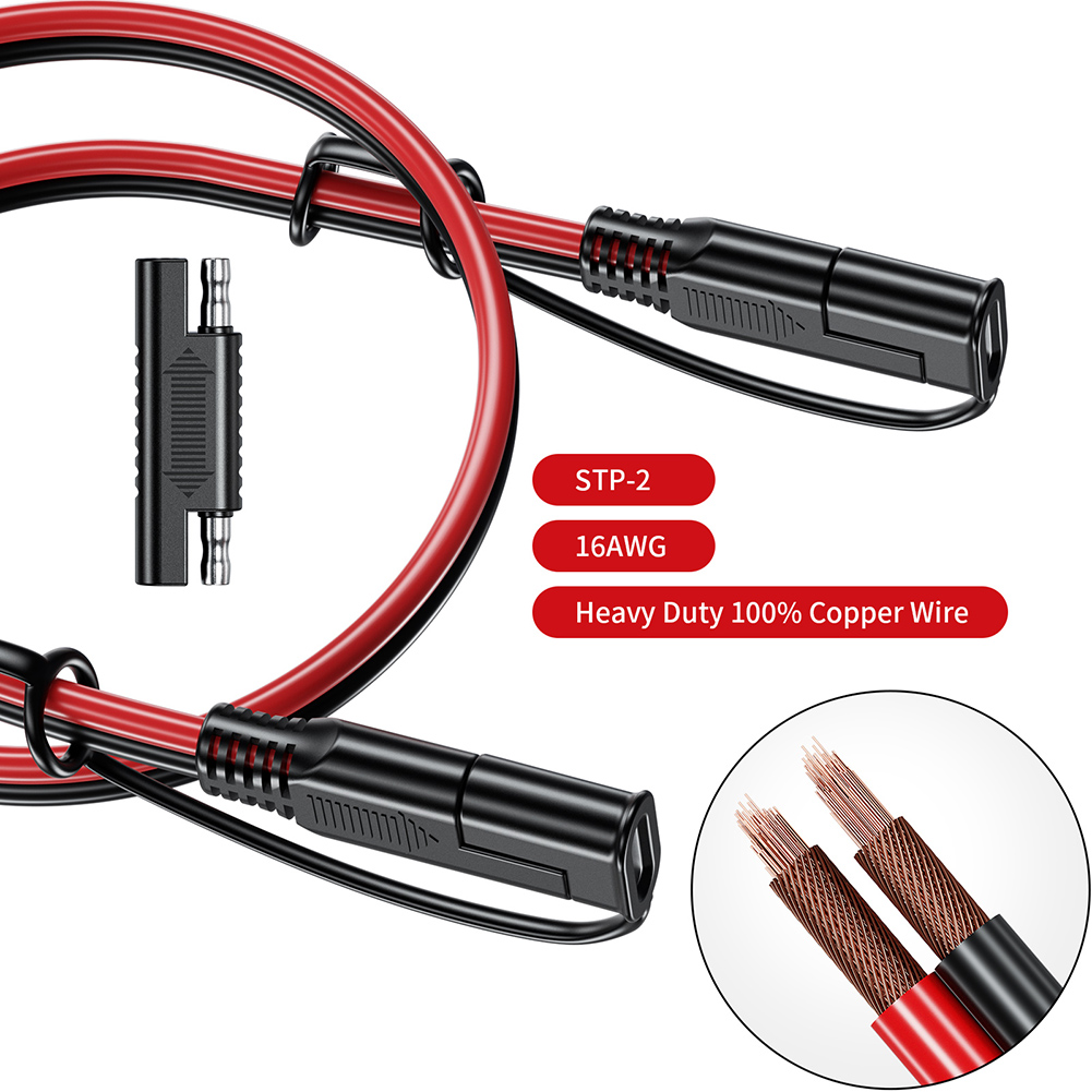 Batterie Ladekabel SAE Zu SAE 12V-36V Auto Verlängerung Kabel 16AWG Auto Batterie Solar- Kabel staubdicht Stecker Draht Anschluss Kabel