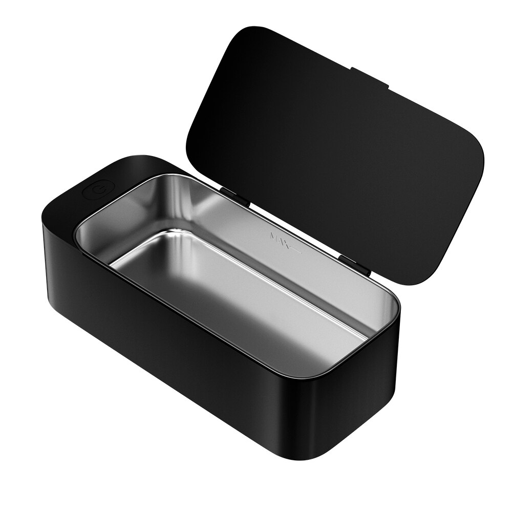 Limpiador ultrasónico para joyería, cepillo cosmético de vidrio, limpiador ultrasónico para el hogar: Black / EU
