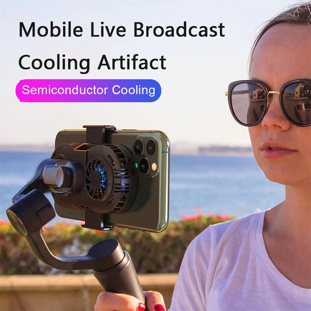 Mobile Phone Live Broadcast Dual Cooler USB Cooling Fan USB Radiator For iPhone 12 Samsung For Black Shark 4 Phones Accessories