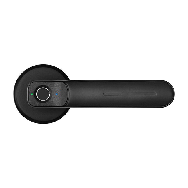 Fingeraftryk dørlås håndtag usb genopladelig anti-tyveri smart elektrisk biometrisk nøglefri sikkerhedsindgang med 2 nøgler smart home: Sort