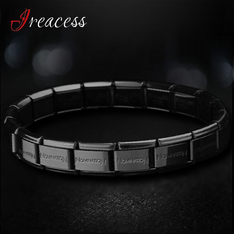 Stainless Steel Charm Bracelets For Women men Black Blue Gold Silver Jewelry body Bracelet & Bangle: Black