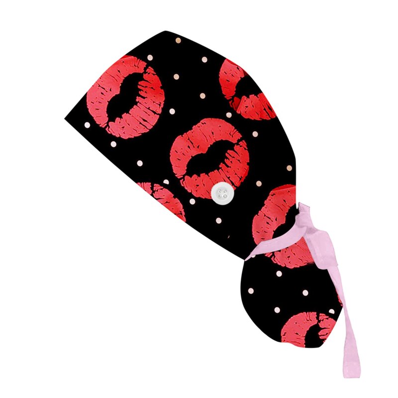 Gorro de algodón con botones para hombre y mujer, estampado, accesorios para uniforme de enfermera, tienda de mascotas, gorro quirúrgico para trabajo de laboratorio de Chef: 13