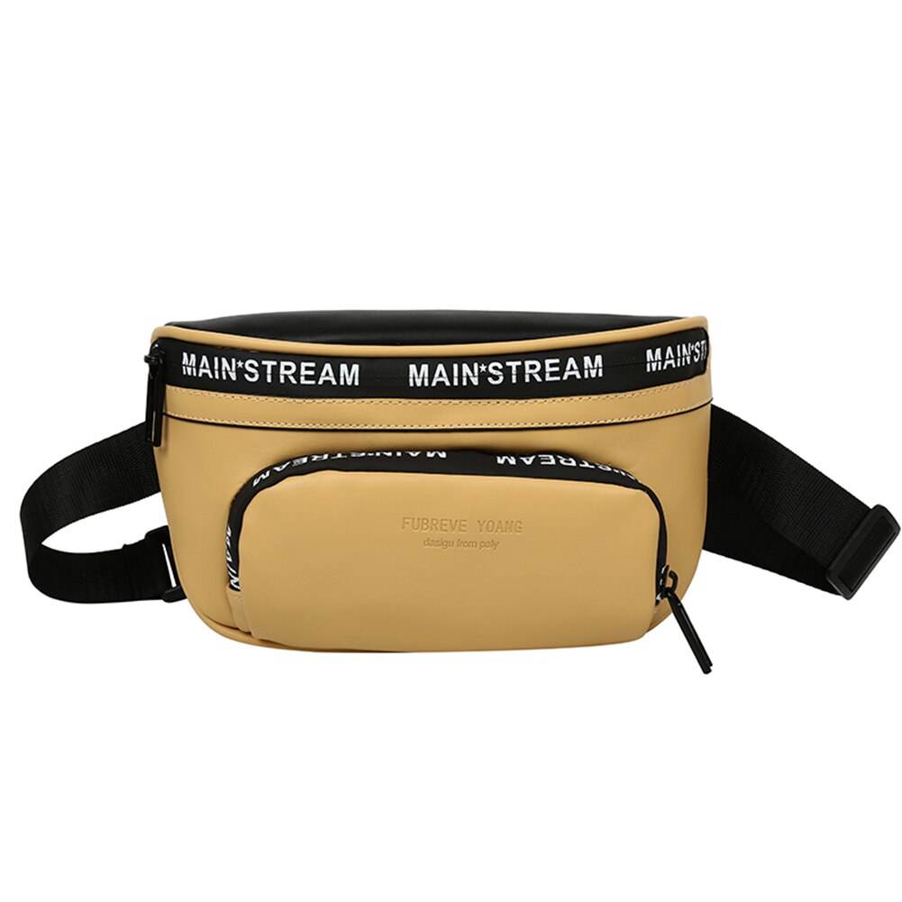 fanny Taille Tasche Frauen Buchstaben PU Leder Reise lässig Brust Telefon Tasche Reißverschluss Weibliche Mädchen Täglichen retro Crossbody Pack: Gelb