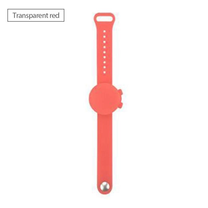 Bracelet en Silicone distributeur de désinfectant pour les mains, sous-emballage, pompe distributrice de désinfectant pour les mains: Transparent red