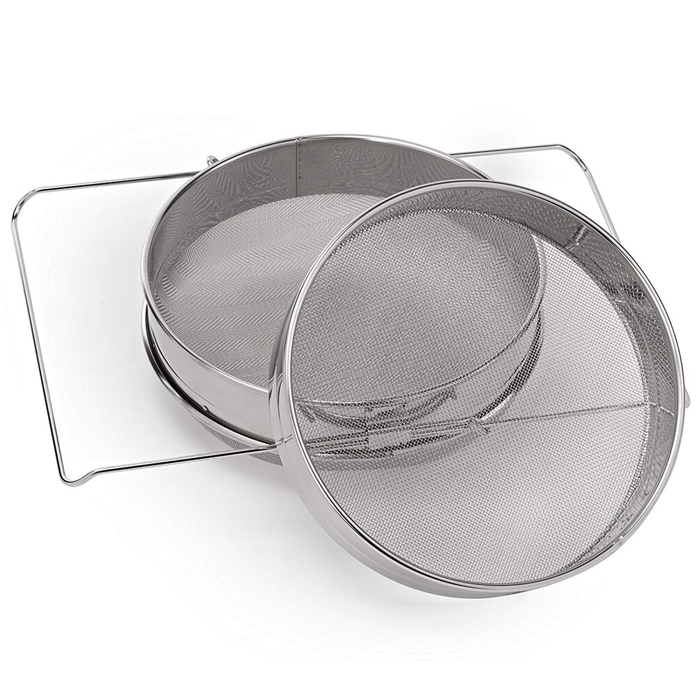 Acero inoxidable de doble capa tamiz para miel filtración abeja filtro colador de miel máquina herramienta Extractor Apicultura