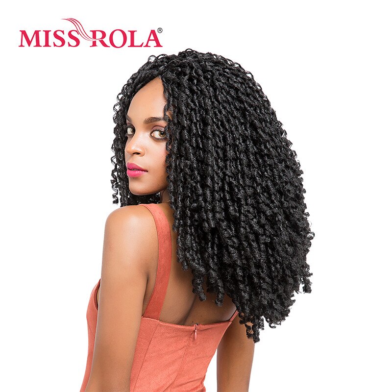 Miss Rola – tresses synthétiques bouclées au Crochet, cheveux Kanekalon doux, 1B #15 racines/paquet, basse température, 75g, 13.5 pouces