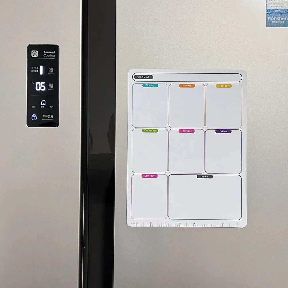 Uitwisbare weekplan Schema Kalender Zachte magnetische koelkaststicker Whiteboard Prikbord Memo Koelkastmagneet