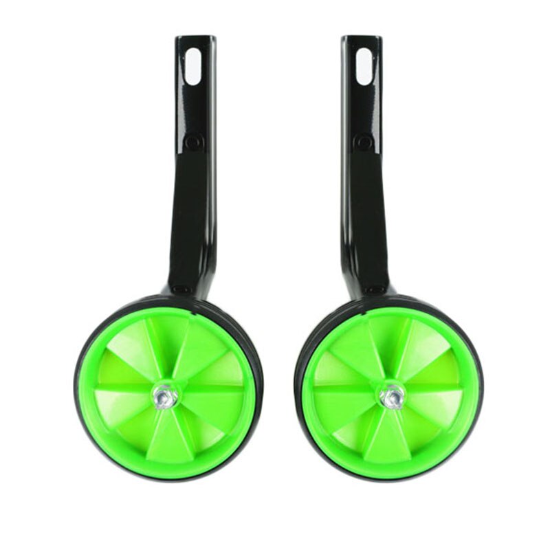 1 Pair Kids Bicycle Bike Auxiliary Wheel Training Wheel With Holder Brand Children Learning Riding Supplies: Green