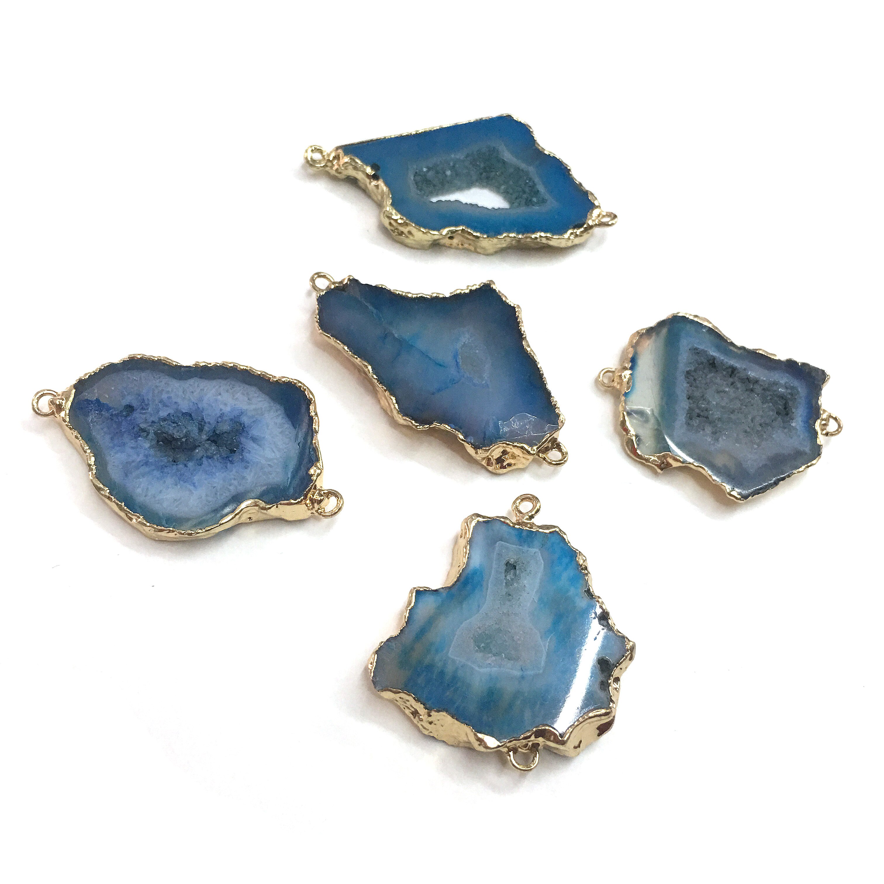 LE CIELO Naturale Agate Pendenti Con Gemme E Perle Pendenti E Ciondoli Connettore Pendenti Con Gemme E Perle per Monili Che Fanno Accessori FAI DA TE Fit Collane Dimensione 20x50mm-30x40mm