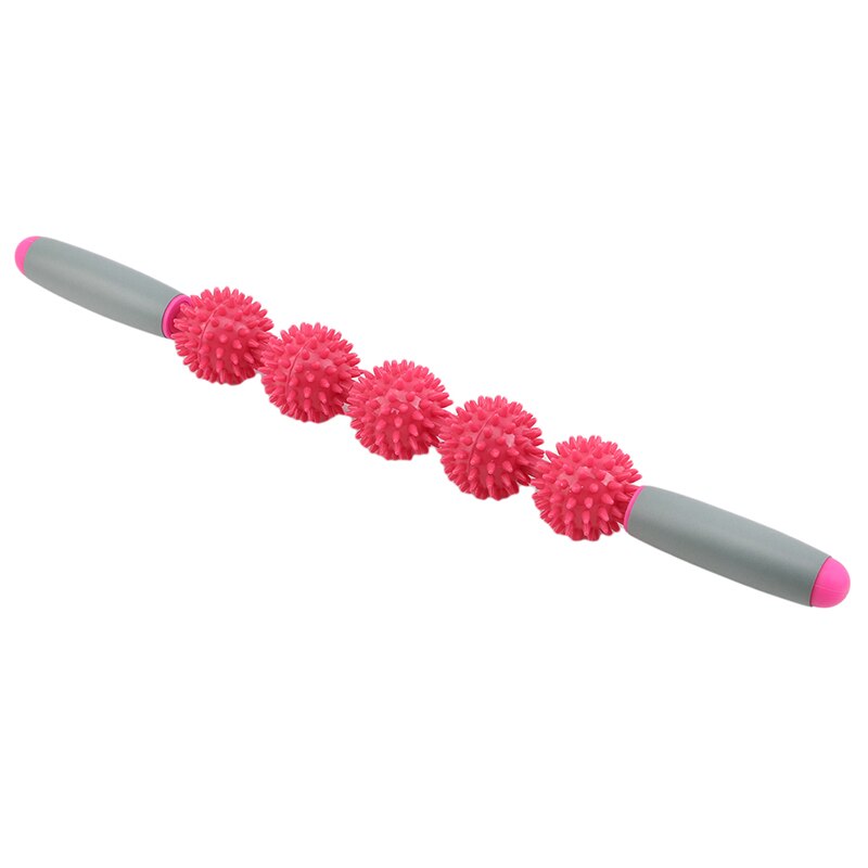 Yoga Massage Shaft Gym Muscle Massage Roller Body Relax Tool With Point Spiky Trigger Point Stick Ball: Pink