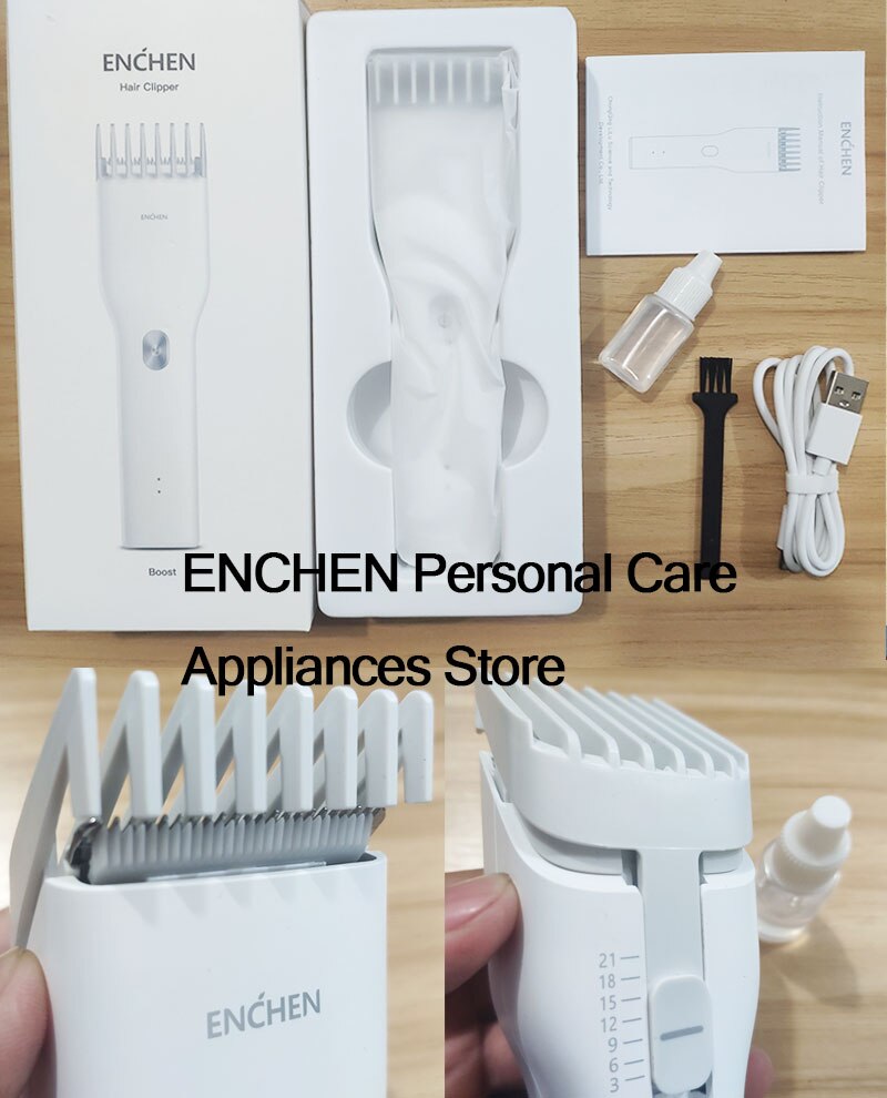 ENCHEN Boost Electric Hair Clippers Trimmers Men Cordless Rechargeable Ceramic Blade Barber Hair Cutter Machine