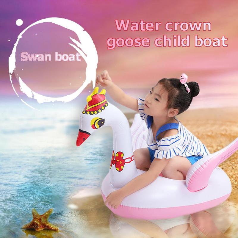 Crown Swan Swim Ring Kids Float Circle Inflatable Safety Swimming Pool Toys