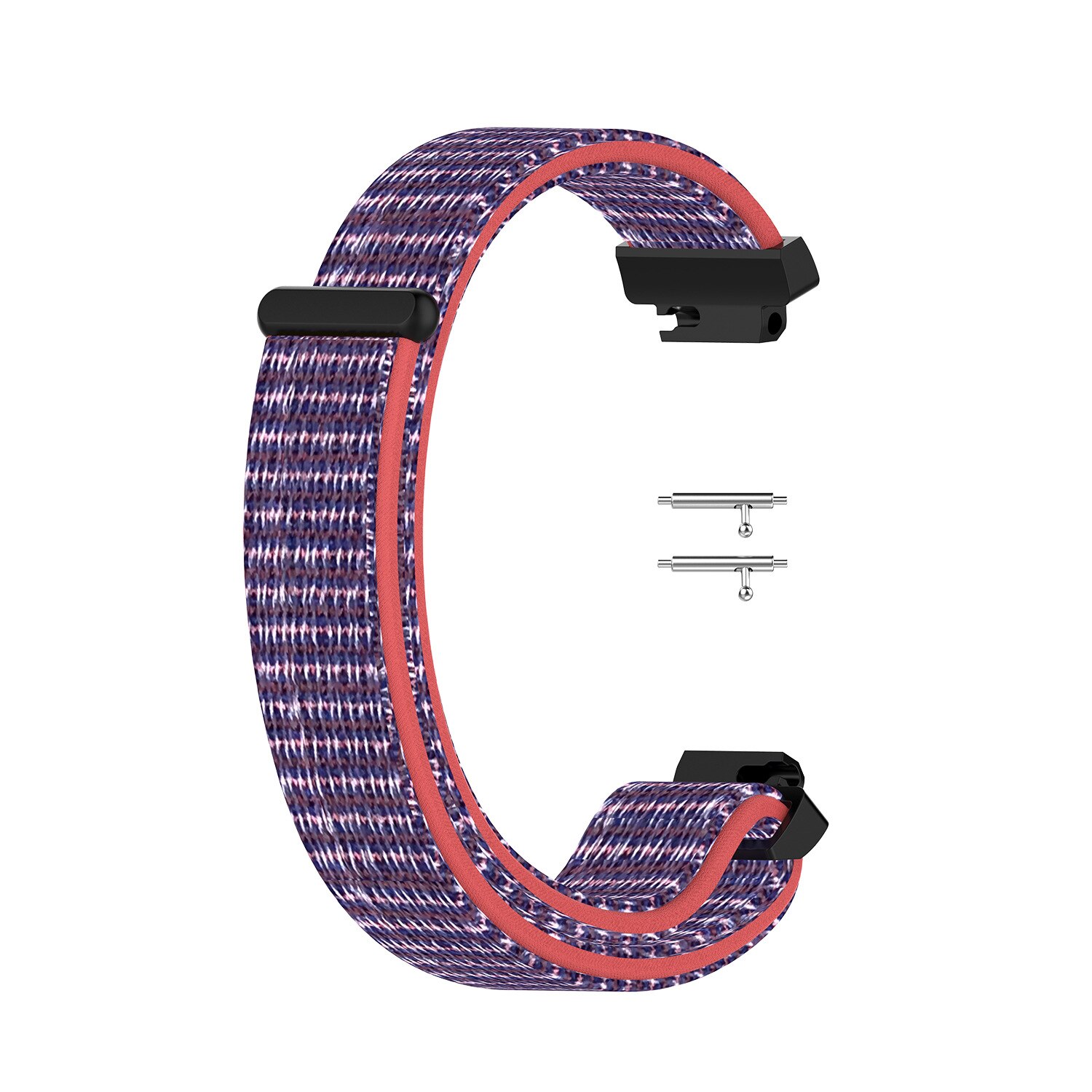Zachte nylon loopbackband, geweven klittenband polsband, horlogeband voor fitbit inspire hr/inspire smartwatch: Glanzend poeder