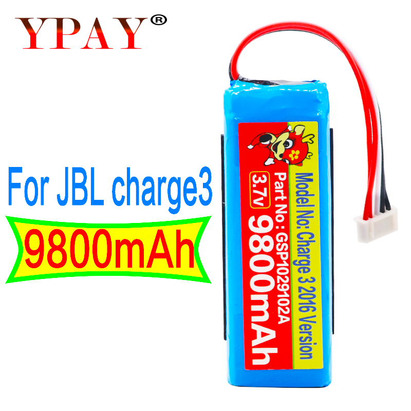 High Capacity 12800mAh GSP1029102A Battery For JBL Charge 3 Version Please Check The Place Of 2 Red Wires: 9800mAh