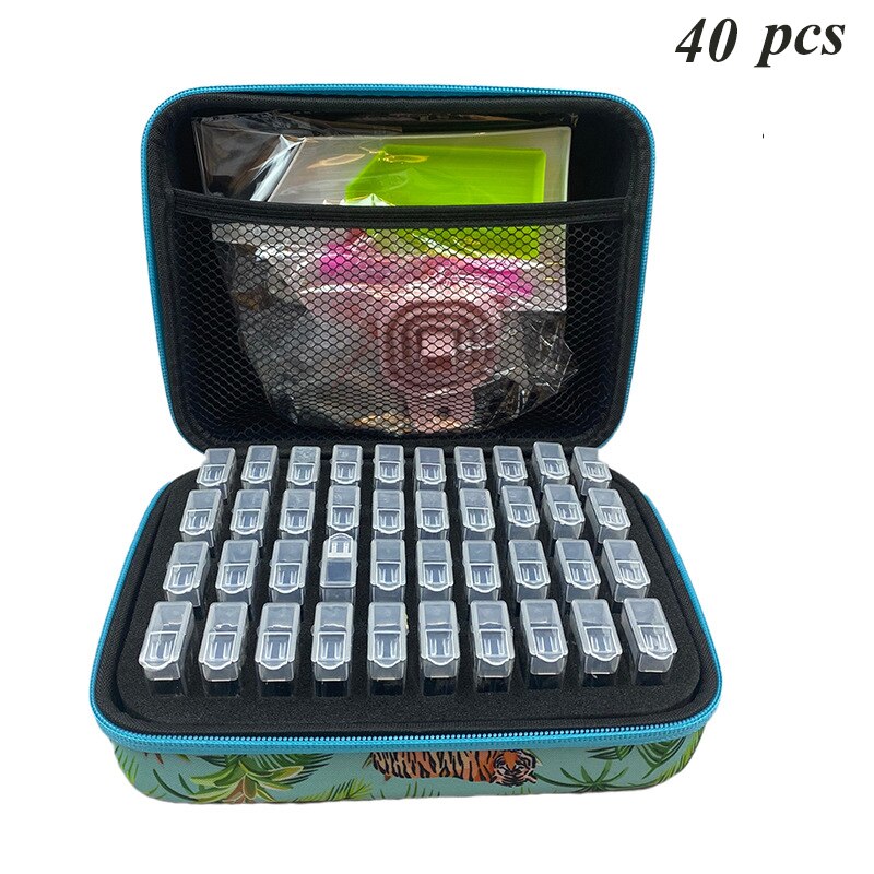 5D Diamant Schilderij Accessoires Opslag Box54/40 Slot Diy Borduren Gereedschap Opslag Container Jar Rits Case