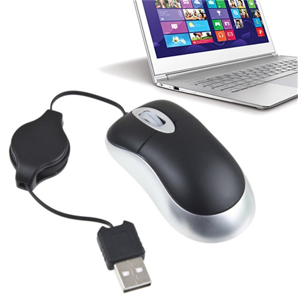 1pc USB Optical Scroll Retractable Slim Mouse for Laptop PC StoreHot
