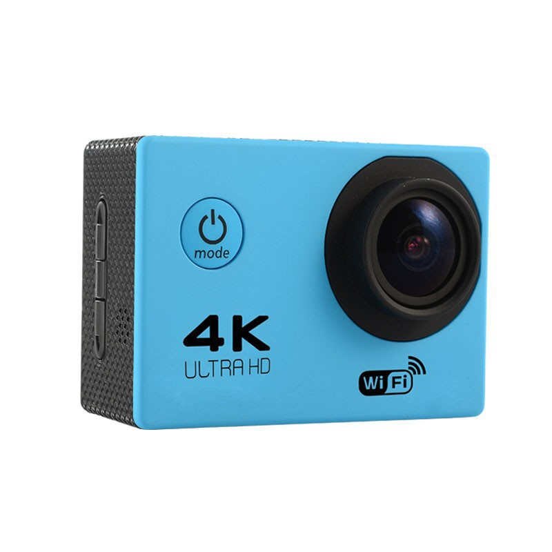 Sports Camera Ultra HD 4K 30fps WiFi 2.0-inch Underwater Waterproof Helmet Video Recording Cameras Sport Cam: Blue / None TF card