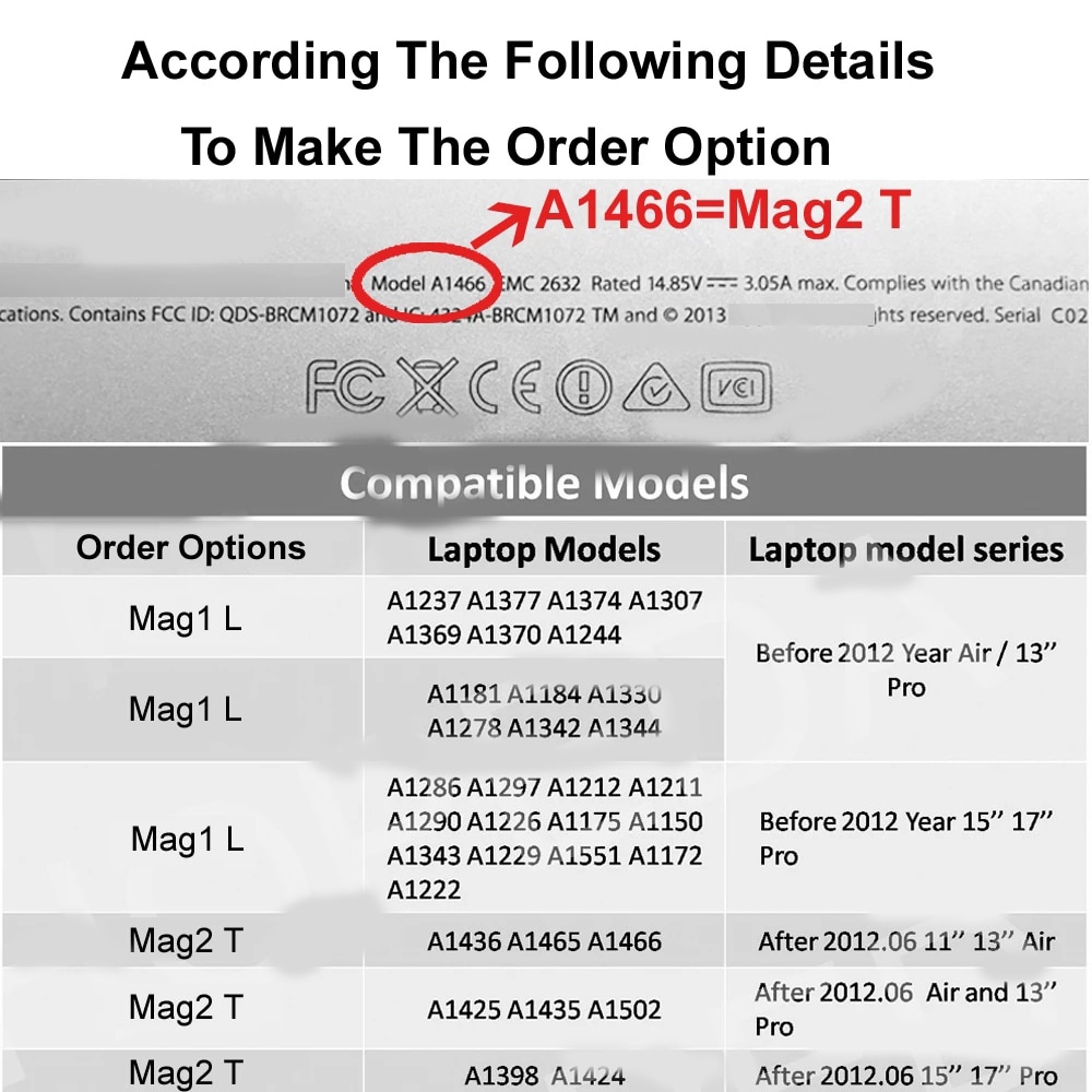 100% Repair Replacement Magnetic AC/DC MagSaf* 1 2 Adapter Cord Cables For Apple Macbook Air Pro 45W 60W 85W Power Charger