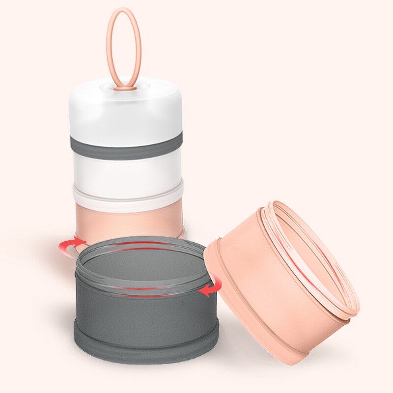 4 Layers Portable Formula Dispenser,Milk Powder Box Baby Food Storage Container Snack Cups for Toddlers,Kids Snacks Container