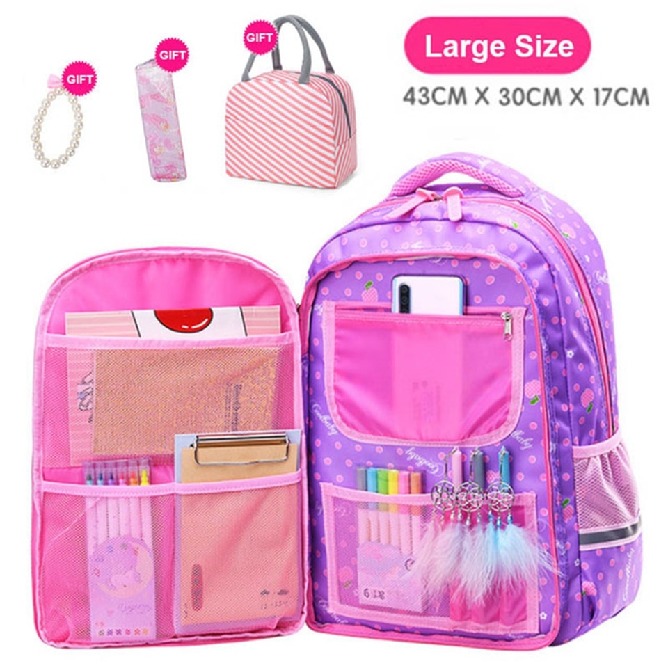 Nette Punkt Drucke Schule Rucksäcke Mädchen Schule Taschen freundlicher Bookbags Wasserdichte Nylon Grundschule Schüler Schulranzen Schul