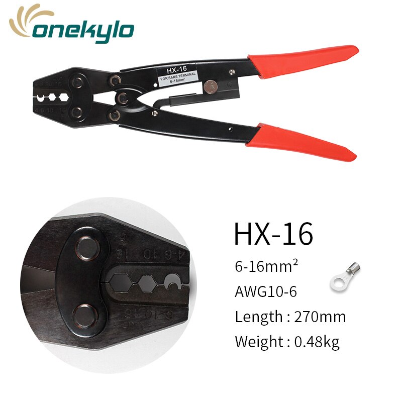 Japanese Crimping Pliers Cable Lug Crimper Tool Bare Terminal Wire Plier Cutter 0.5-38mm2 Crimping tools pliers: HX-16