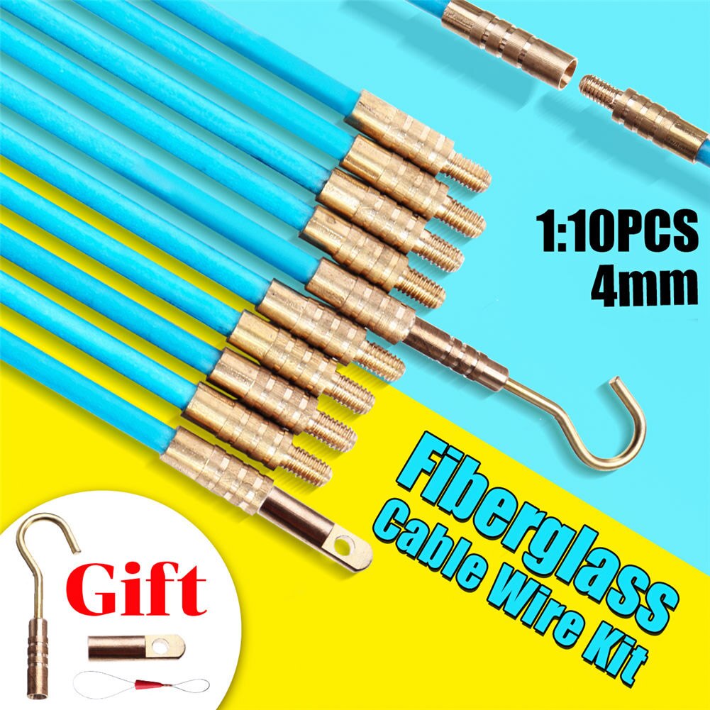 10 st glasfibertrådskabel elektrisk tryck avdragare rodder dragfjäder kit 4mm 1 meter glasfiber trådskabeln -40