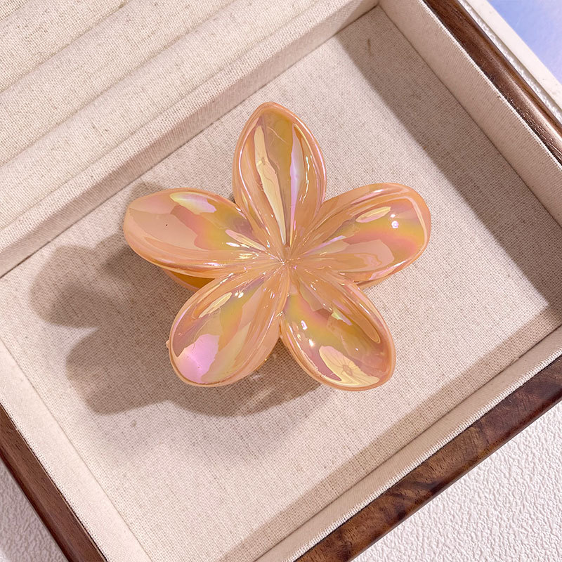 1/6 pièces coloré Transparent fleur 8CM pinces à cheveux pince épingle à cheveux Barrette épais mince cheveux accessoires pour les femmes: green