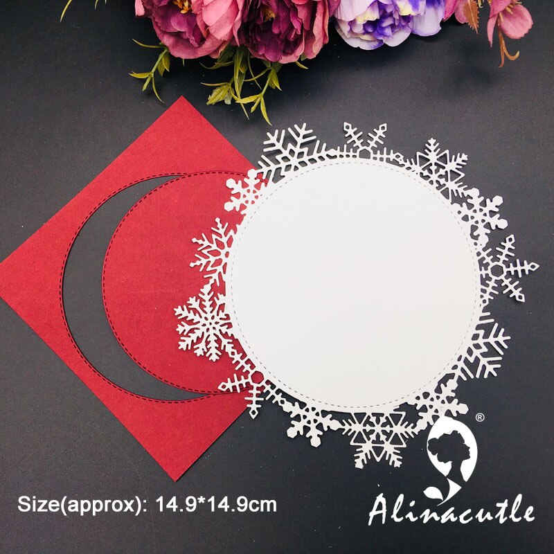 Metal Cutting die Cut 8pc Circle snowflake nesting frame Scrapbooking Paper Craft Card Album Punch Art Cutter Alinacutle Die