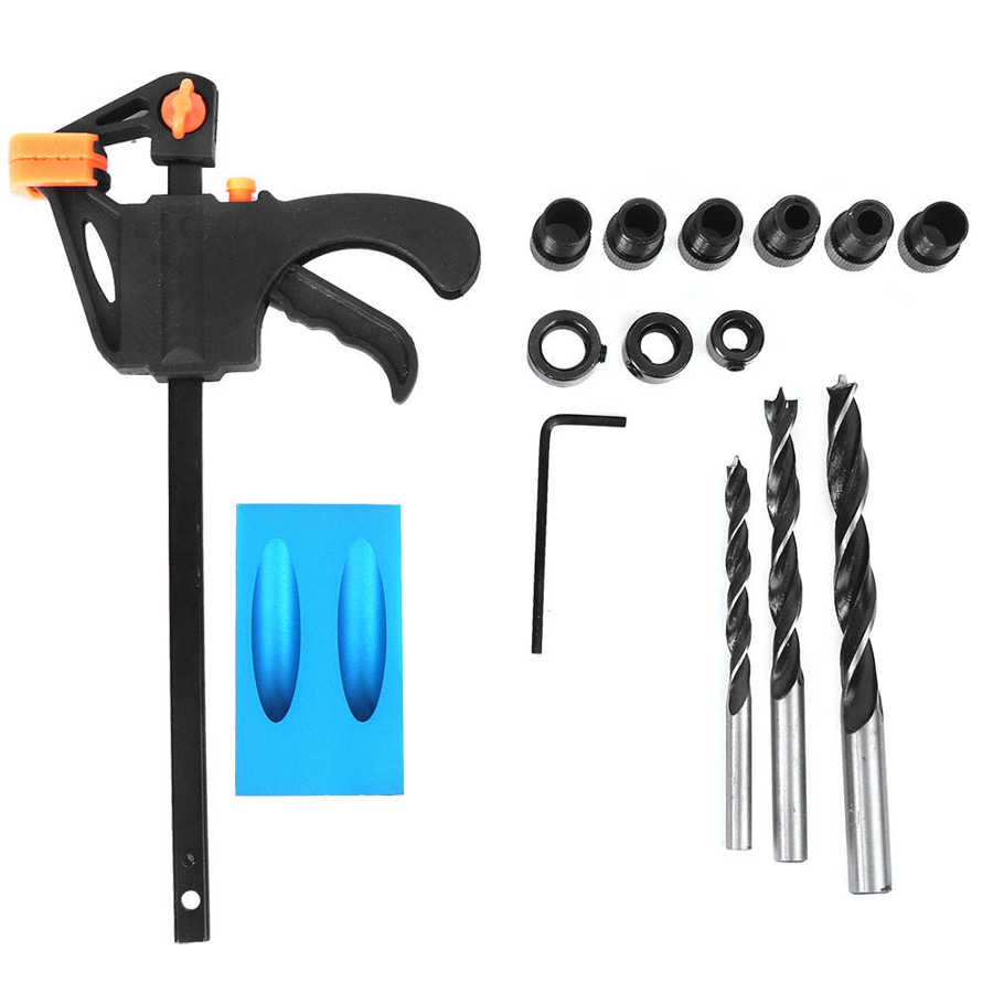 woodworking pocket hole jig 15° tilt angle 6/8/10mm size diagonal mouth drilling guide drilling tool woodworking